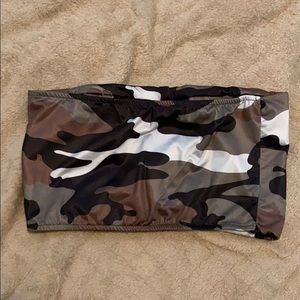Camo crop tube top